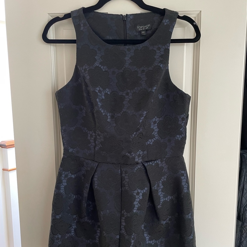 Topshop Blue & Navy Jacquard Romper - Size 6